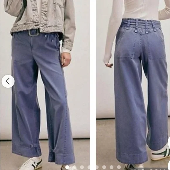 ⭐️NWT Free People Sloane Belted Wide Leg Pants⭐️ - Picture 3 of 11